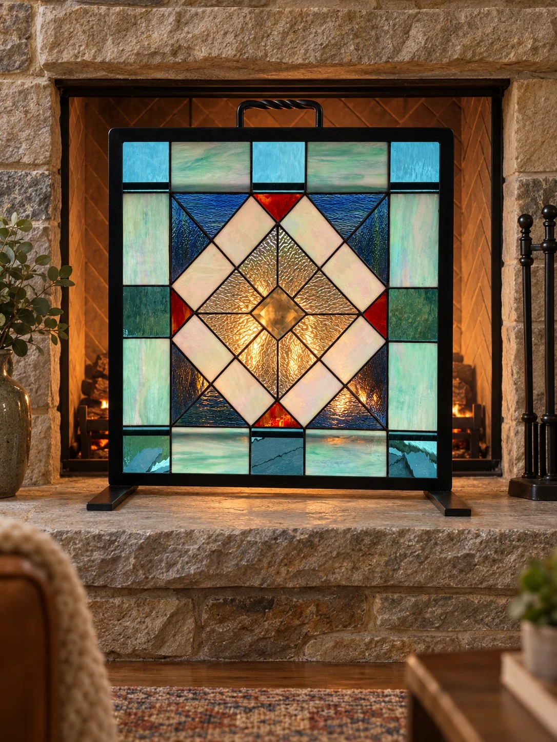Geometric fire screen