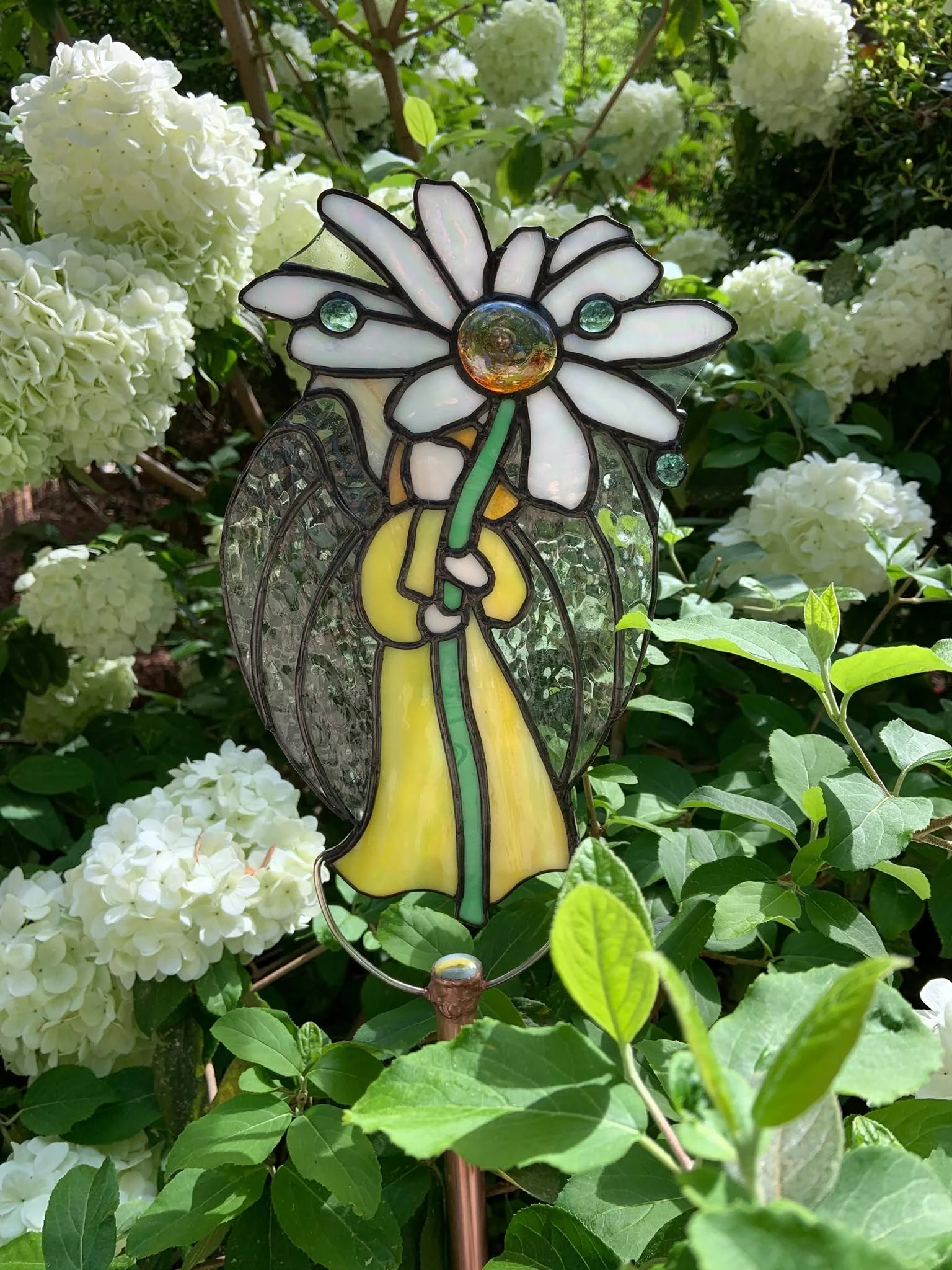 Daisy angel garden stake — original photograph