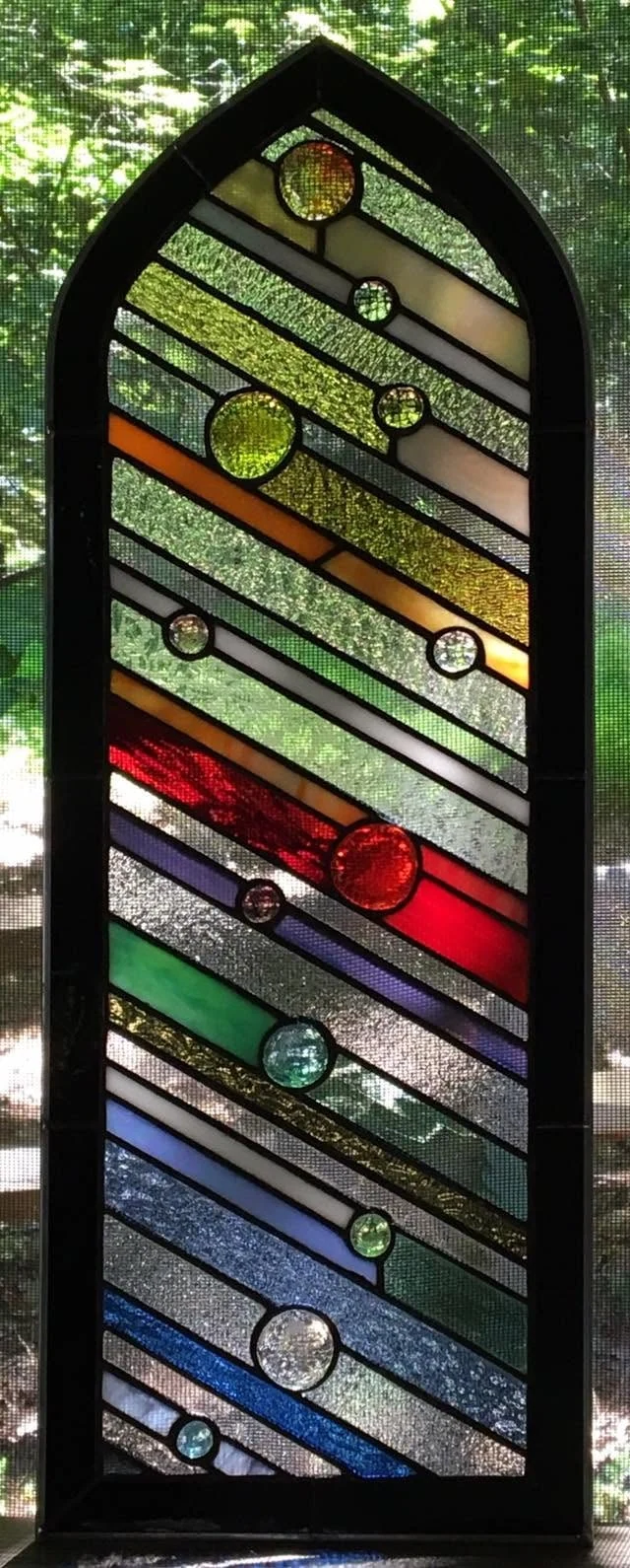 Rainbow & jewel arched panel — original photograph